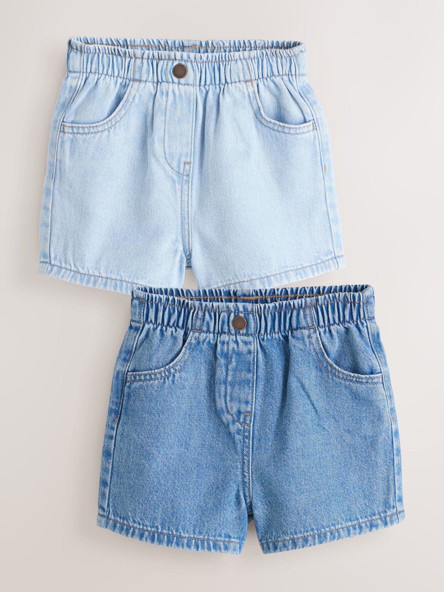 Dsiney Kidz - Mid Blue & Dark Blue Denim Pull On Shorts 2 Pack (3mths-10yrs) image 1