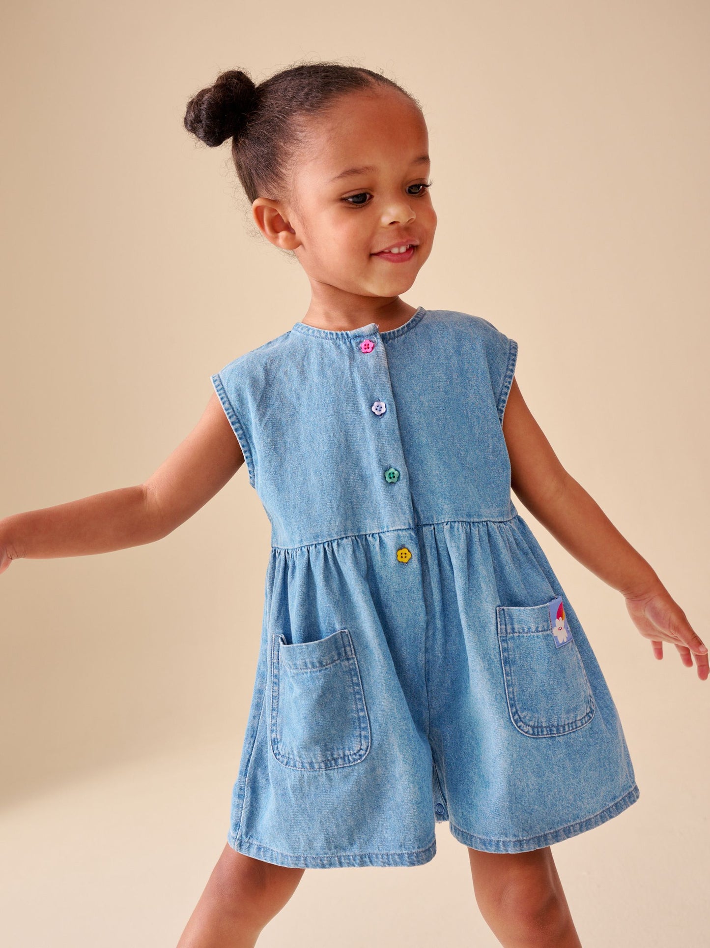 Dsiney Kidz - Blue Denim Sleeveless Playsuit (3mths-7yrs) image 1