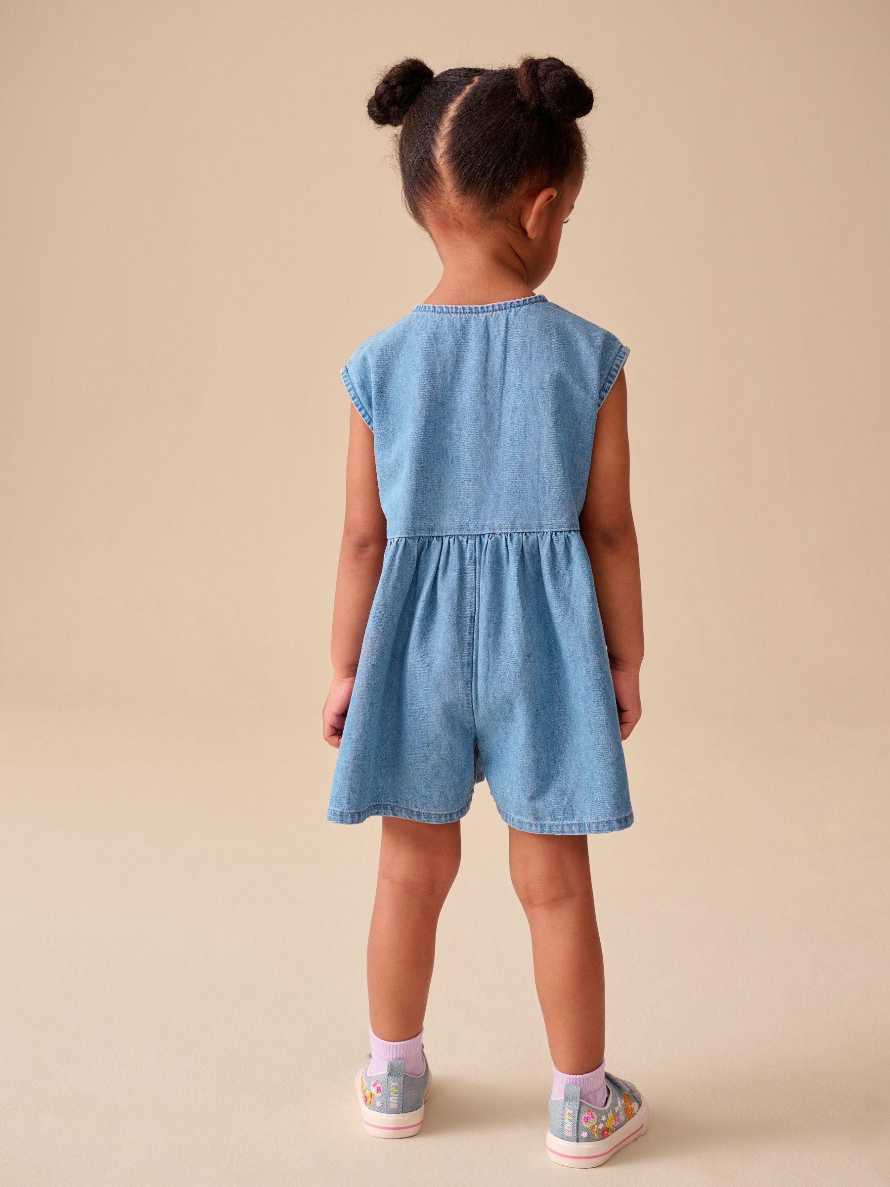 Dsiney Kidz - Blue Denim Sleeveless Playsuit (3mths-7yrs) image 3