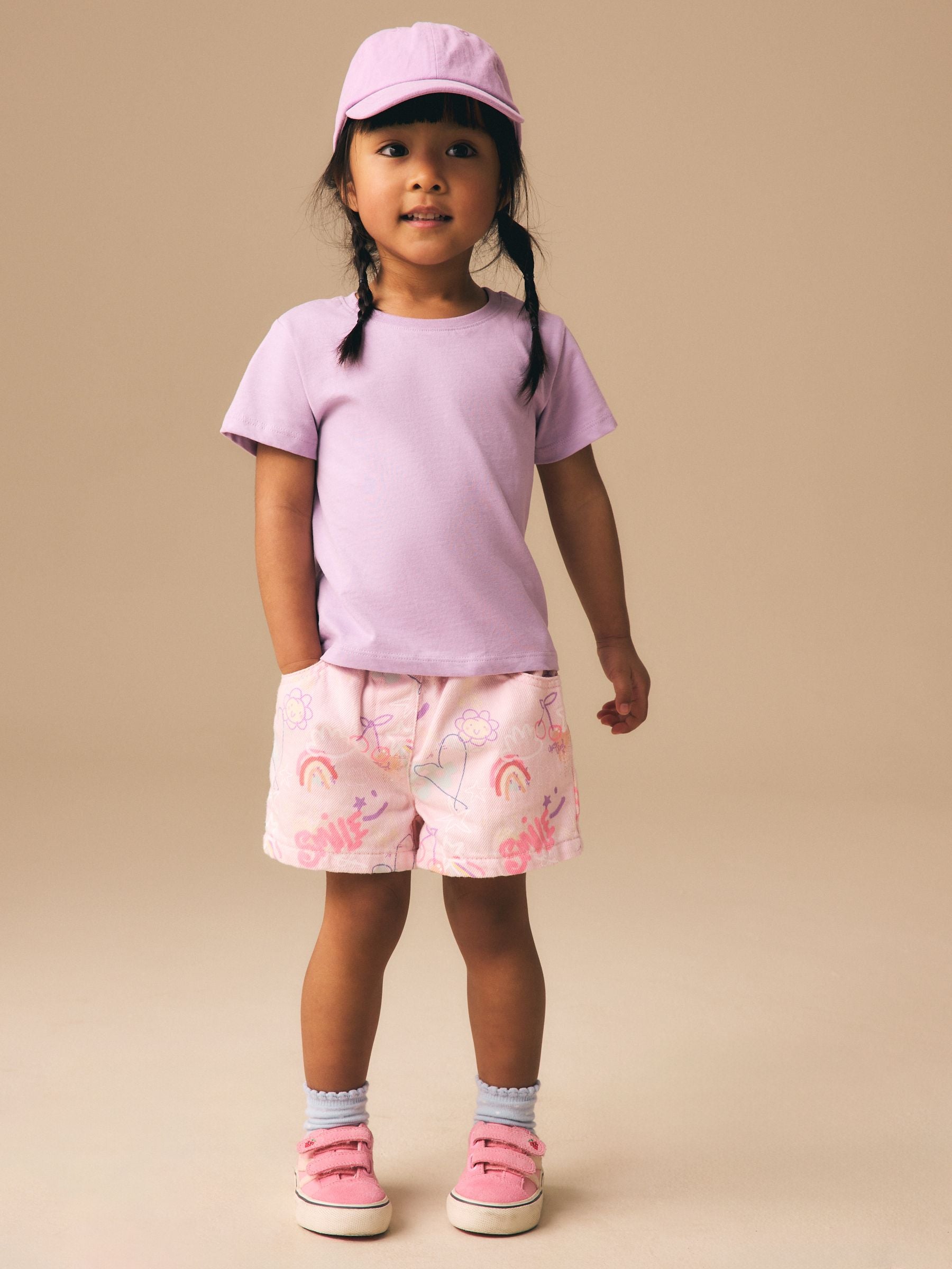 Dsiney Kidz - Pink Graffiti Print Pull On Denim Shorts (3mths-10yrs) image 2