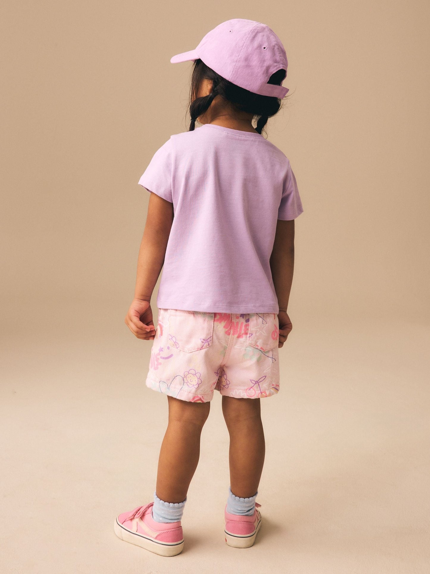 Dsiney Kidz - Pink Graffiti Print Pull On Denim Shorts (3mths-10yrs) image 3