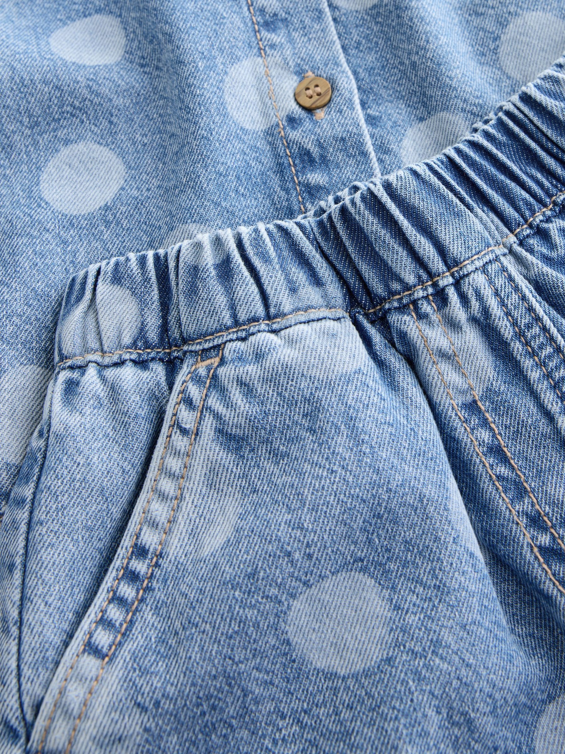 Mid Blue Denim Polka Dot Waistcoat and Shorts Set (3mths-7yrs) image 7