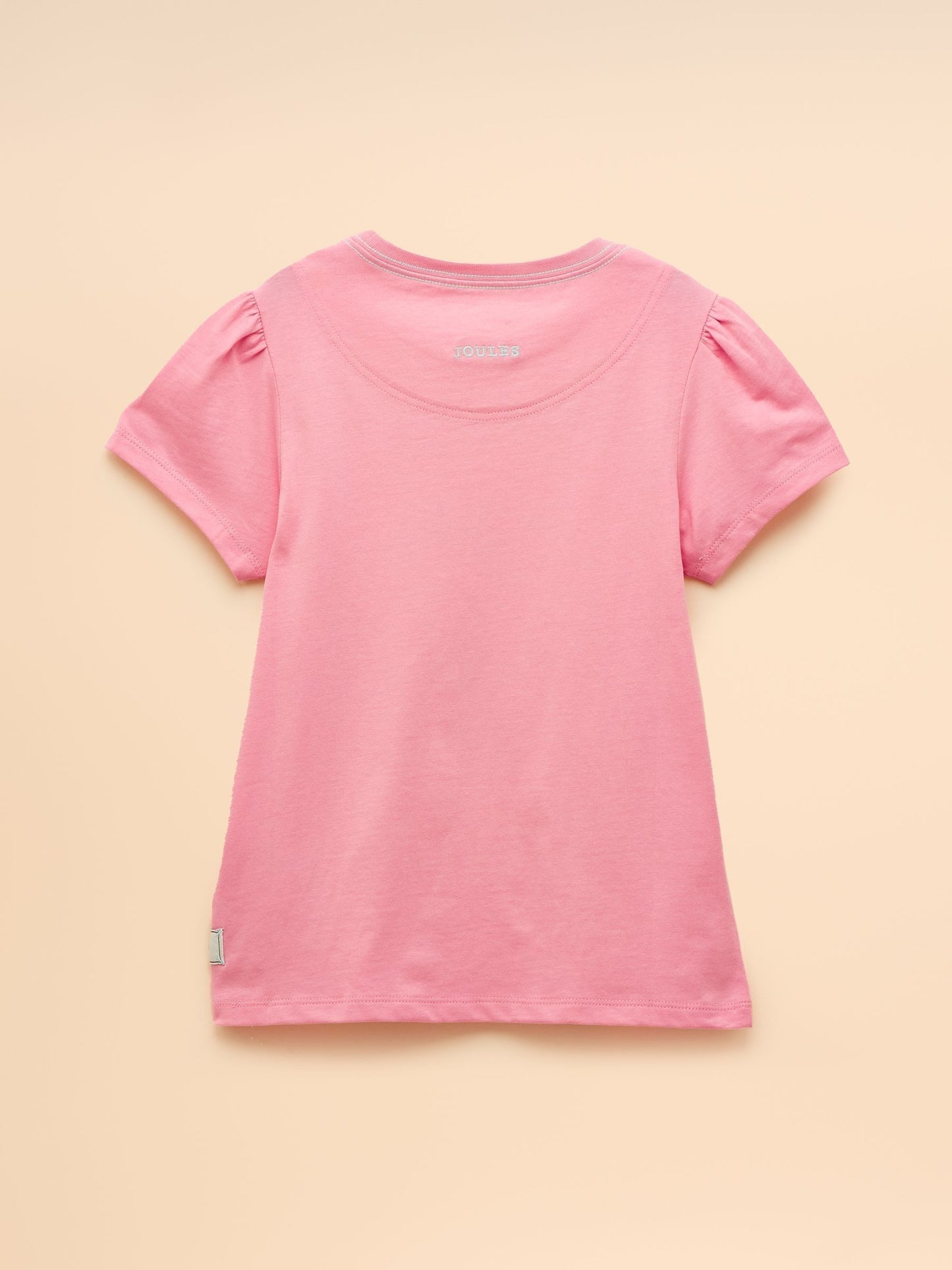 Joules Girls' Astra Pink Applique Cotton T-Shirt image 2