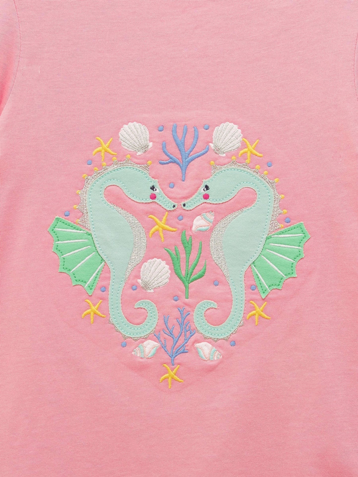 Joules Girls' Astra Pink Applique Cotton T-Shirt image 3