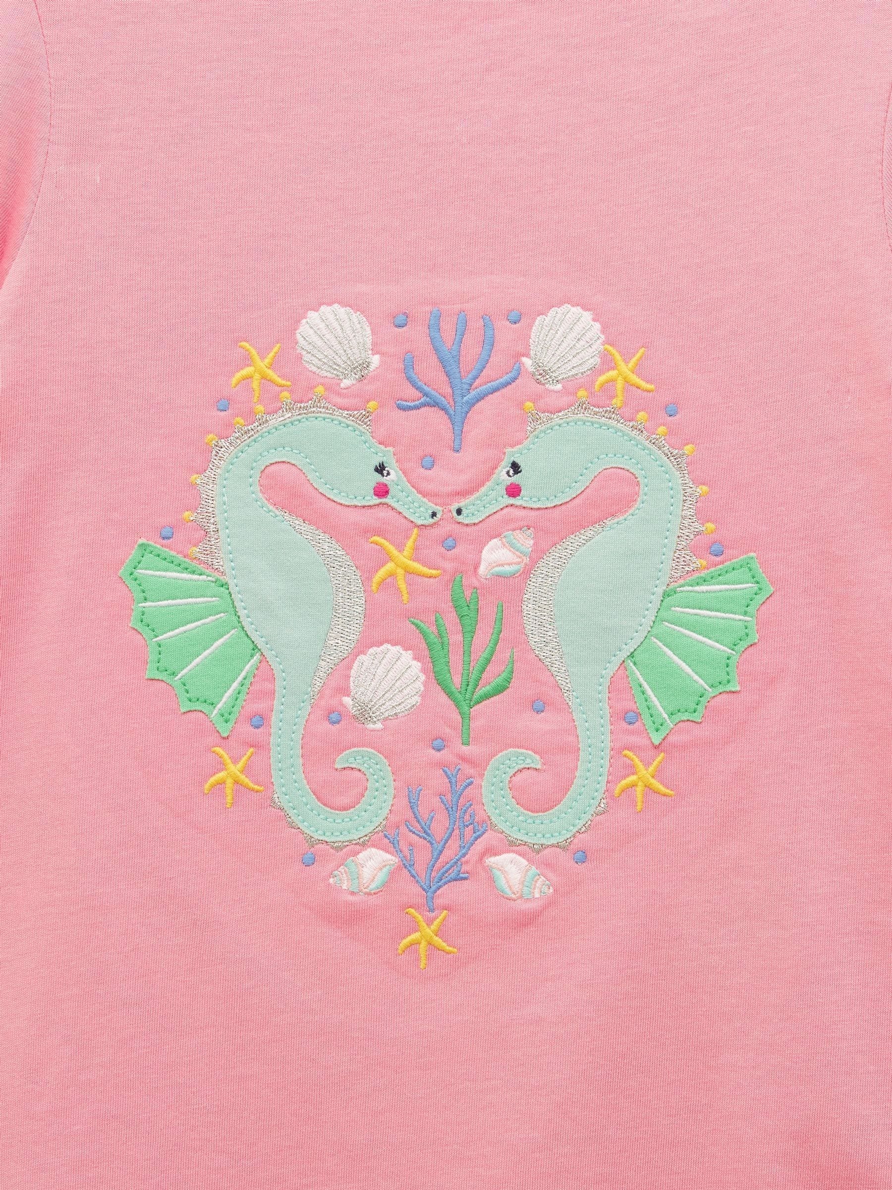 Joules Girls' Astra Pink Applique Cotton T-Shirt image 3