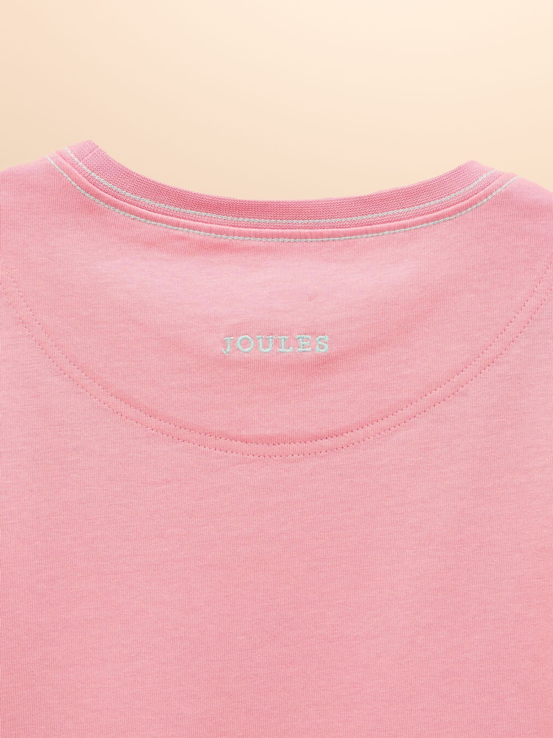 Joules Girls' Astra Pink Applique Cotton T-Shirt image 4
