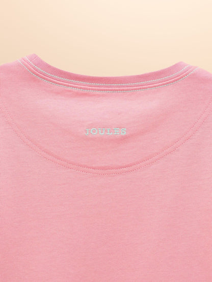 Joules Girls' Astra Pink Applique Cotton T-Shirt image 4