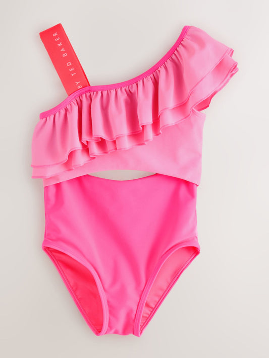Baker by Ted Baker Pink Frill Swimsuit image 1