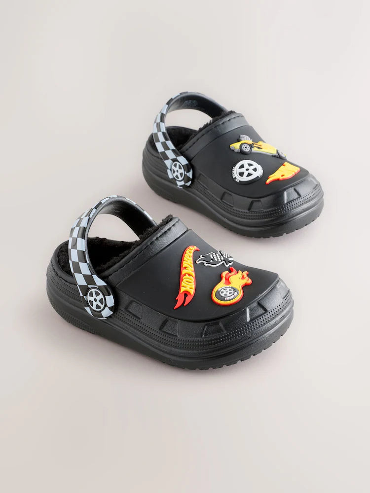 Black Hot Wheels Slipper Clogs