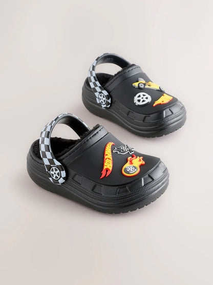 Black Hot Wheels Slipper Clogs