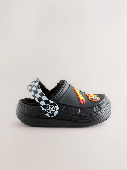 Black Hot Wheels Slipper Clogs