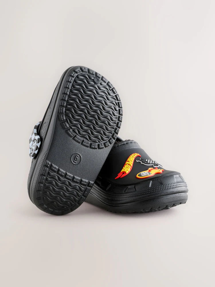 Black Hot Wheels Slipper Clogs
