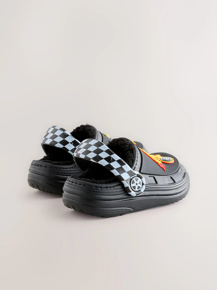 Black Hot Wheels Slipper Clogs