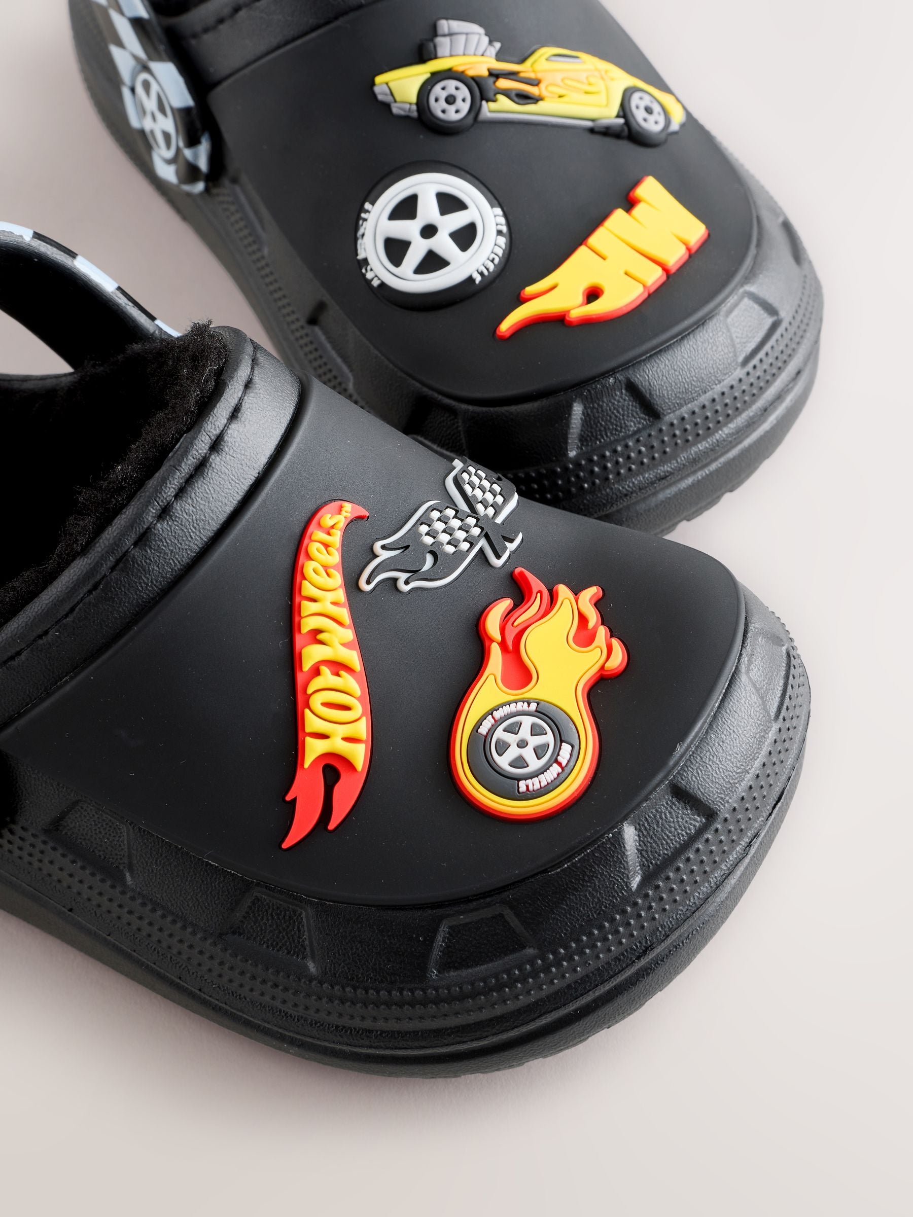 Black Hot Wheels Slipper Clogs image 6
