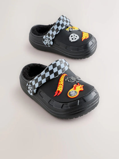 Black Hot Wheels Slipper Clogs