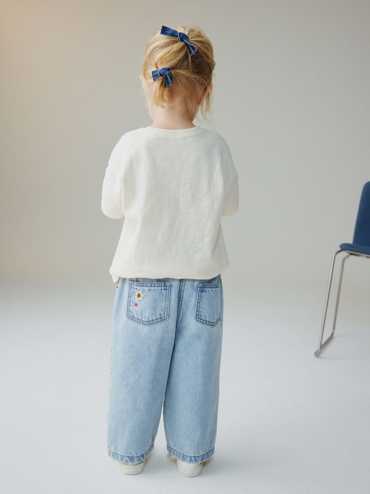 Dsiney Kidz - Mid Blue Floral Embroidered Jeans (3mths-7yrs) image 3