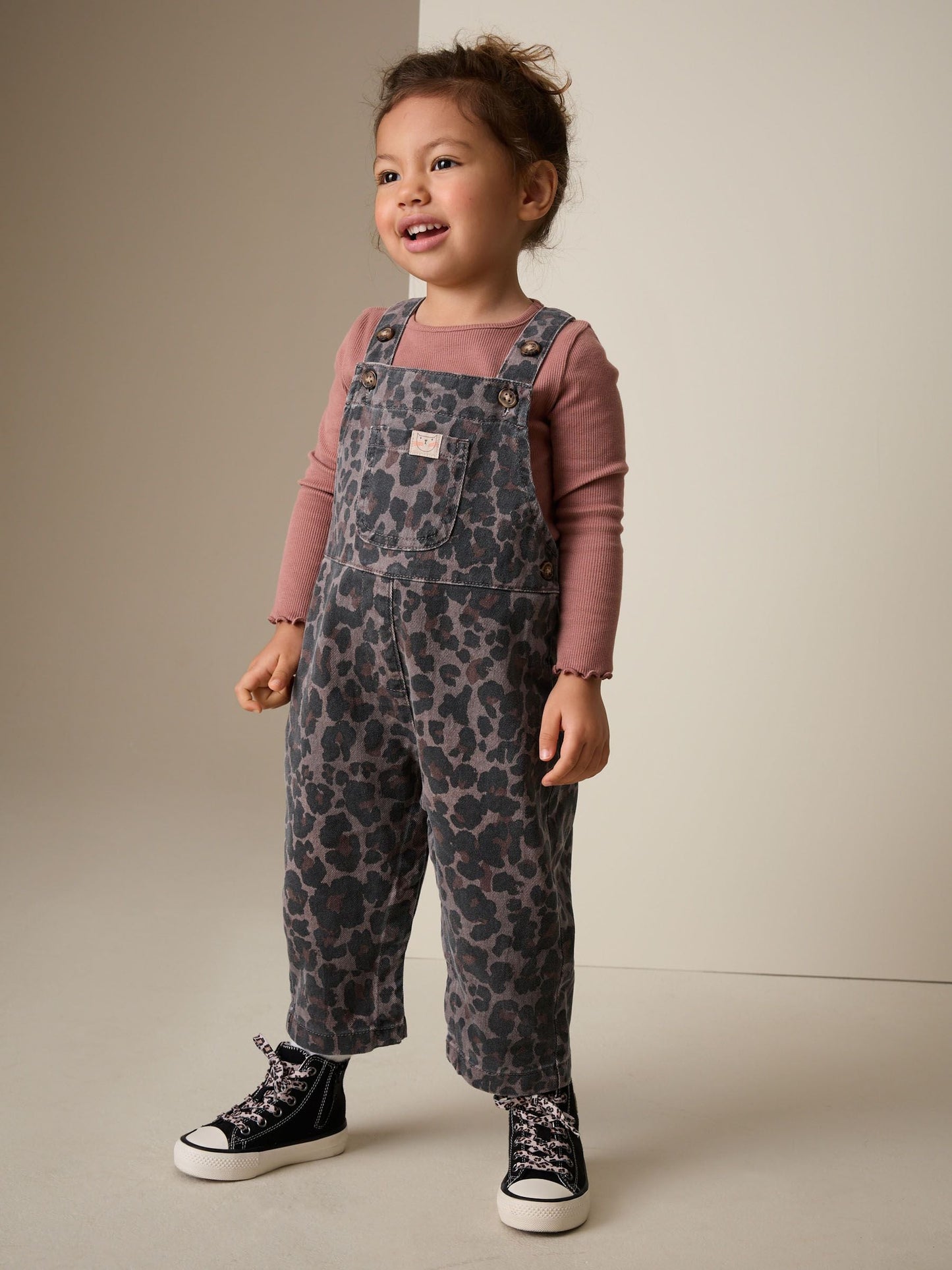 Animal Print Denim Dungarees (3mths-7yrs) image 3
