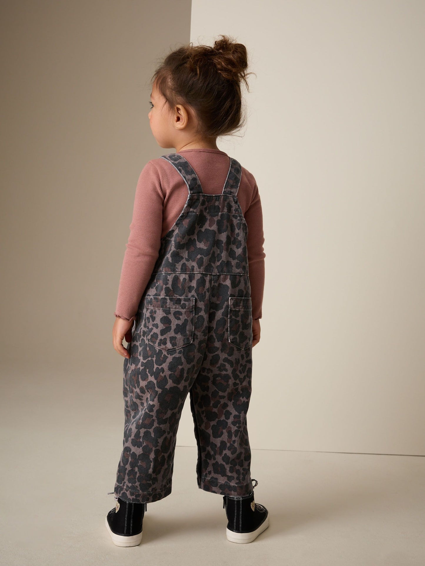 Animal Print Denim Dungarees (3mths-7yrs) image 4