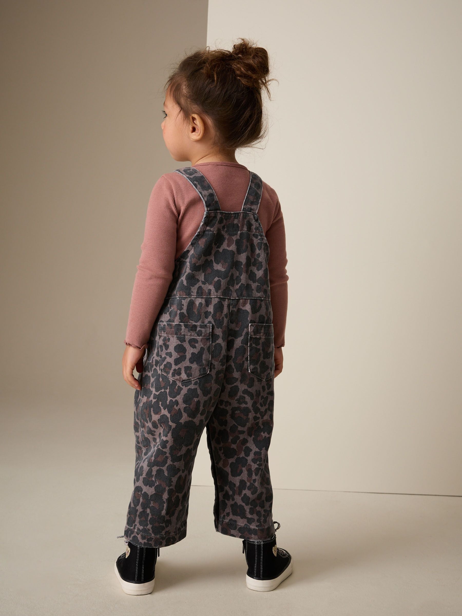 Animal Print Denim Dungarees (3mths-7yrs) image 4