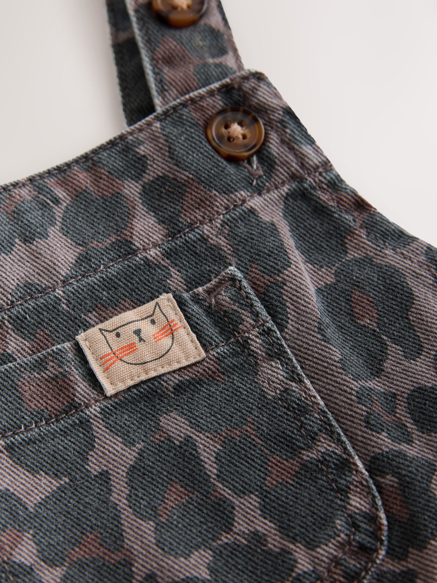 Animal Print Denim Dungarees (3mths-7yrs) image 7
