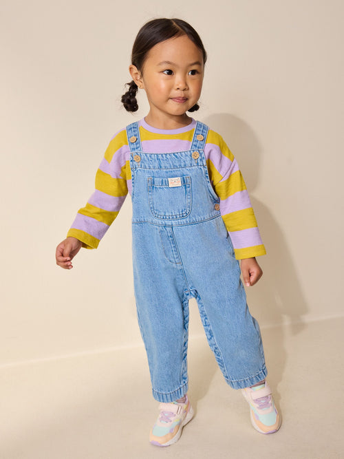 Dsiney Kidz - Mid Blue Denim Dungarees (3mths-7yrs) image 1