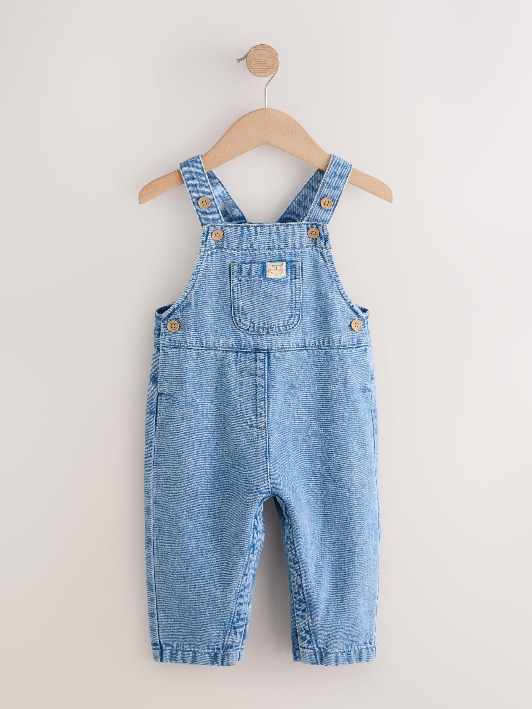 Mid Blue Denim Dungarees (3mths-7yrs) image 3