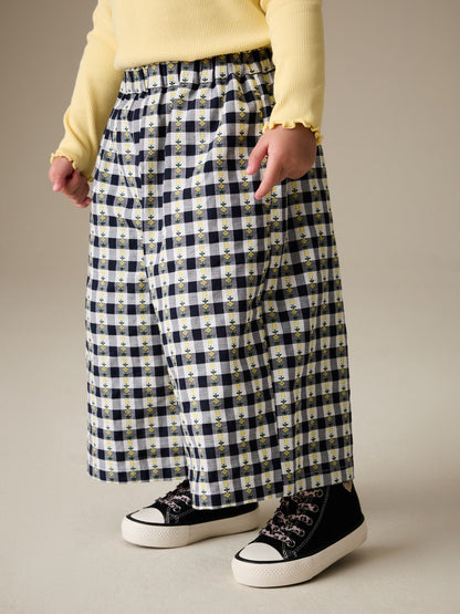 Black/White Floral Gingham Trousers (3mths-7yrs) image 1