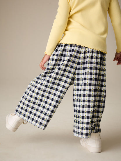 Black/White Floral Gingham Trousers (3mths-7yrs) image 3