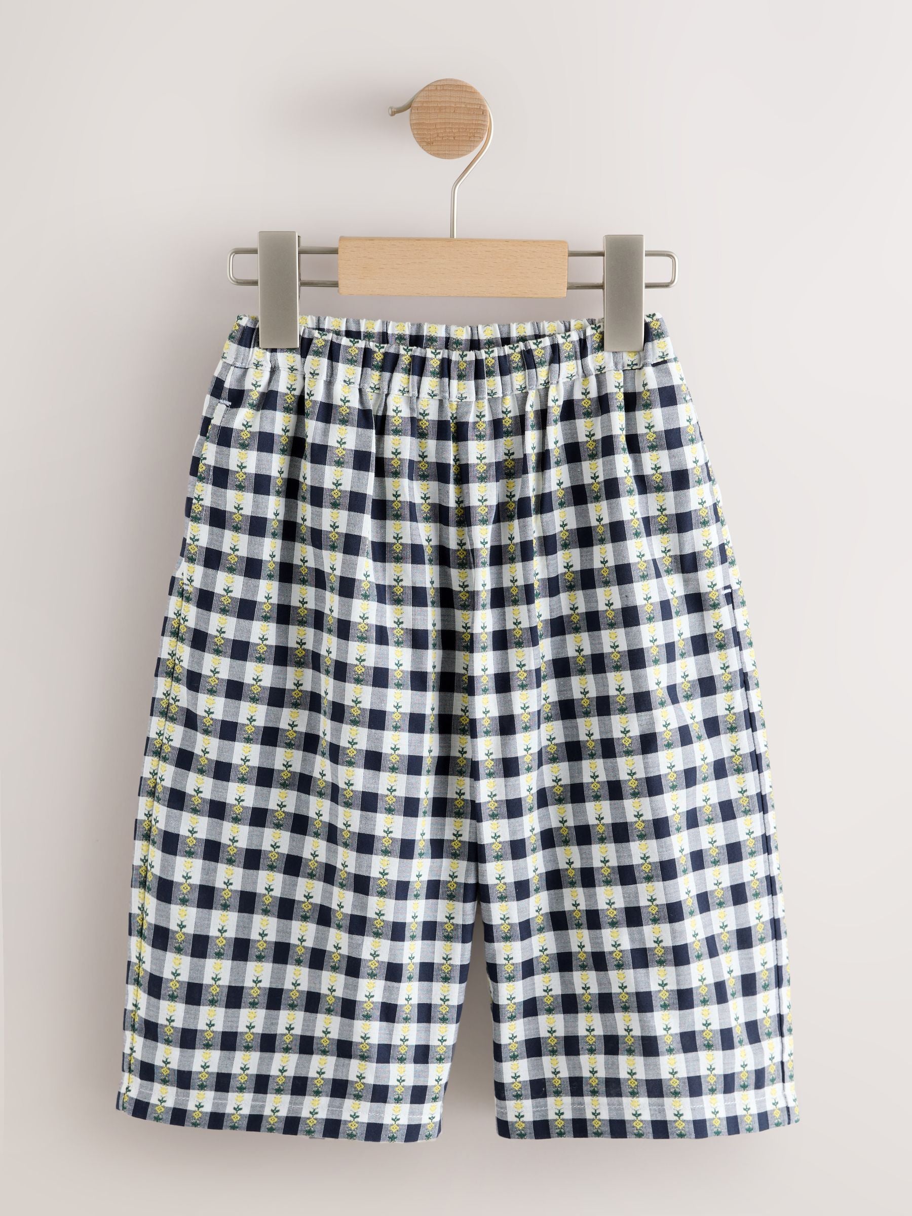 Black/White Floral Gingham Trousers (3mths-7yrs) image 4