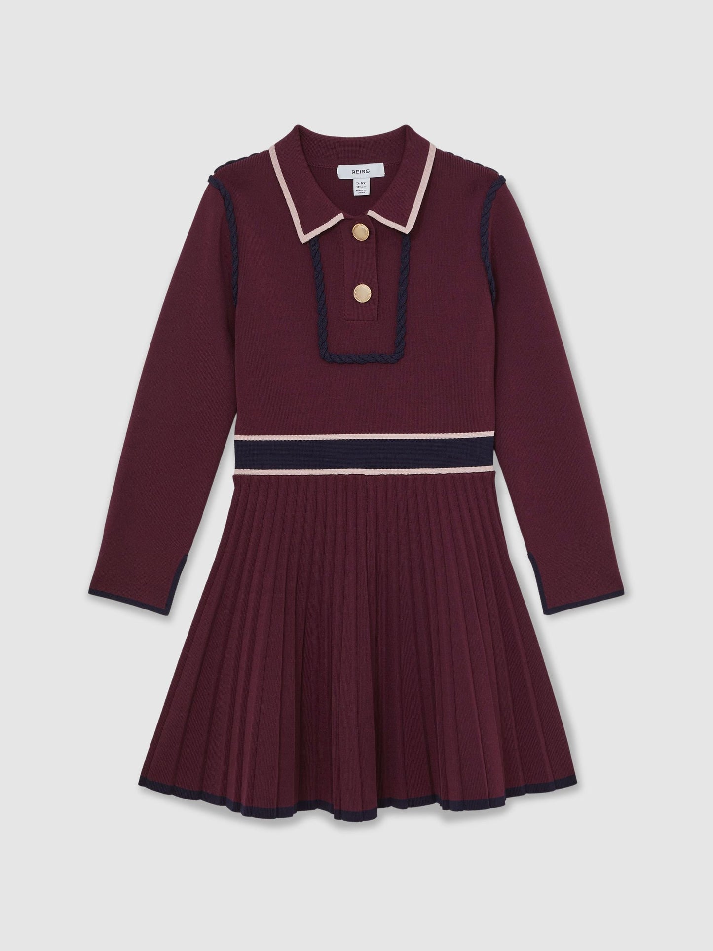Reiss Berry Freya 9-13 yrs Piped Knitted Skater Dress image 2
