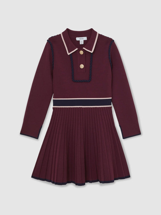 Reiss Berry Freya 9-13 yrs Piped Knitted Skater Dress image 2