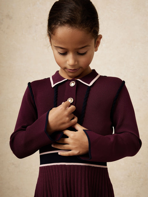 Reiss Berry Freya 9-13 yrs Piped Knitted Skater Dress image 1