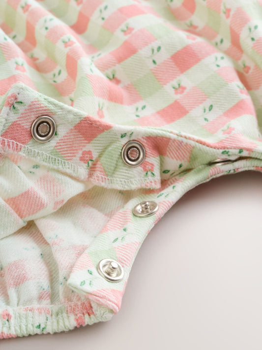 Pink Check Baby Dungarees and Bodysuits Set 2 Piece (0mths-2yrs) image 3