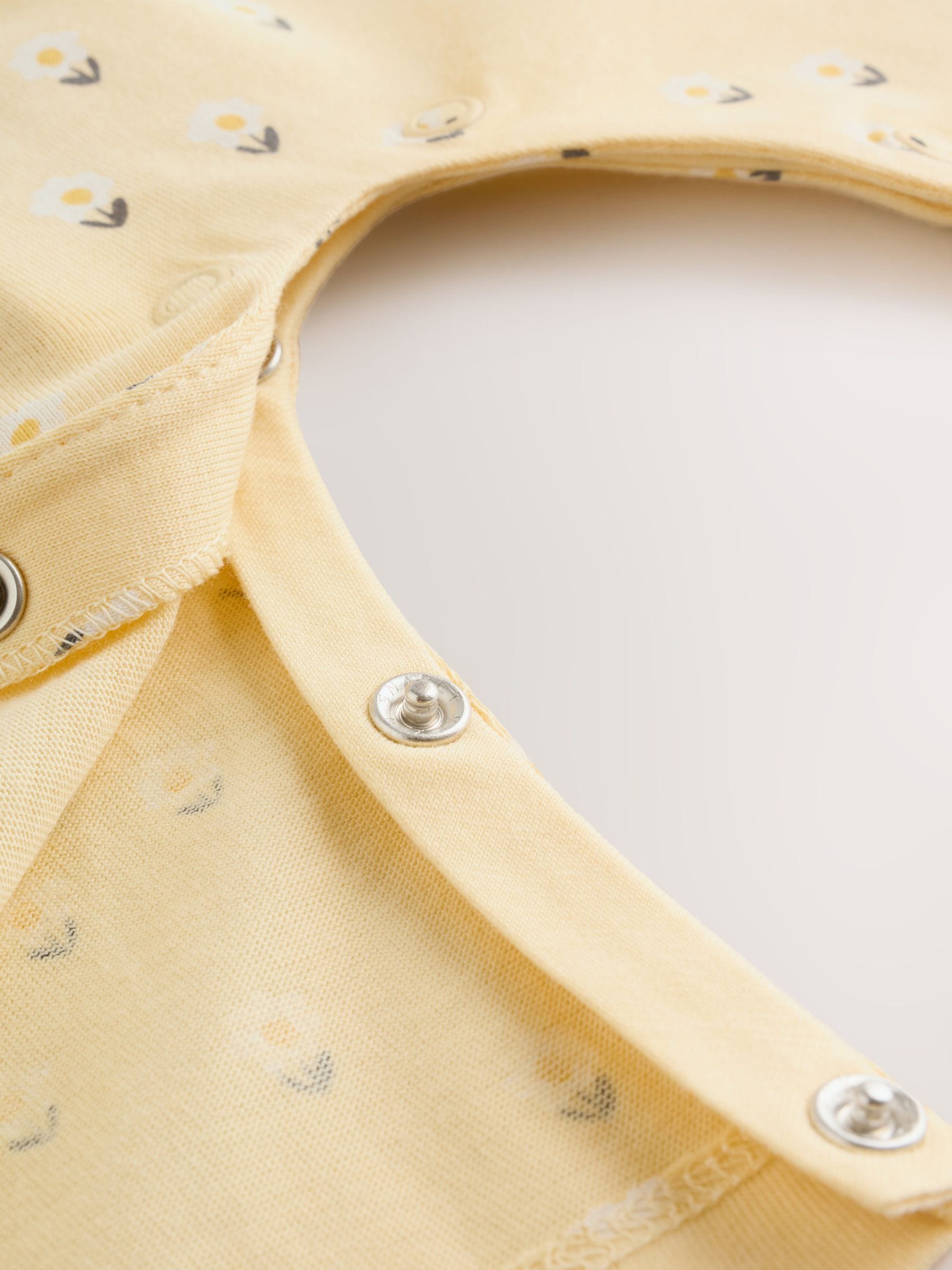 Yellow Ditsy Baby Jersey Dungarees and Bodysuits Set 2 Piece (0mths-3yrs) image 7