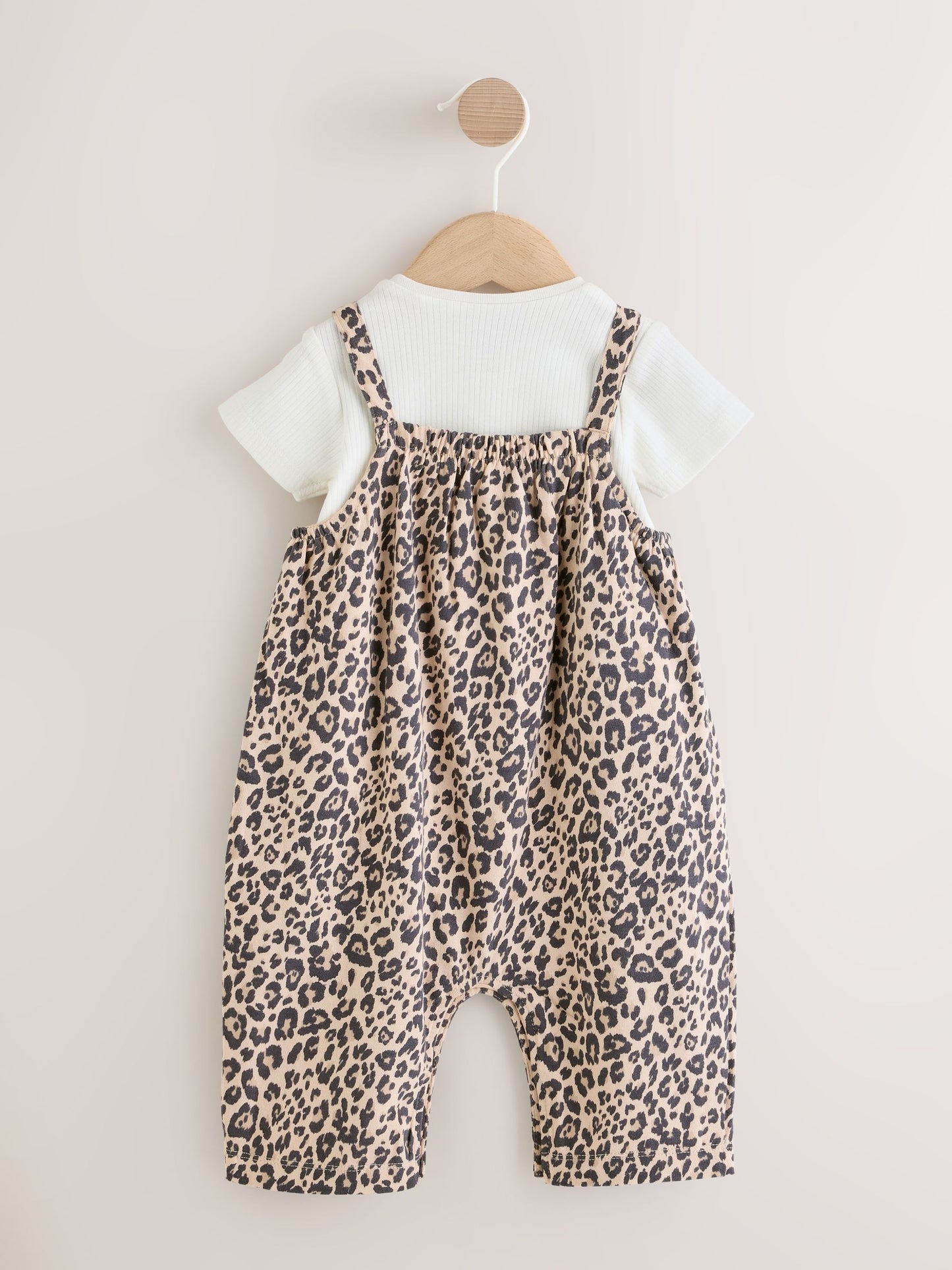 Leopard Print Baby Jersey Dungarees and Bodysuits Set 2 Piece (0mths-3yrs) image 2