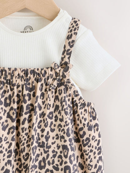 Leopard Print Baby Jersey Dungarees and Bodysuits Set 2 Piece (0mths-3yrs) image 6