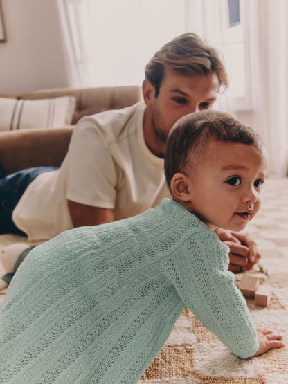 Sage Green Knitted Baby Dress (0mths-2yrs) image 4