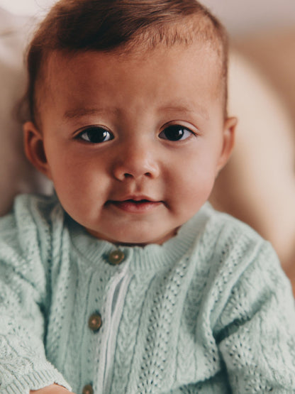 Sage Green Knitted Baby Dress (0mths-2yrs) image 5