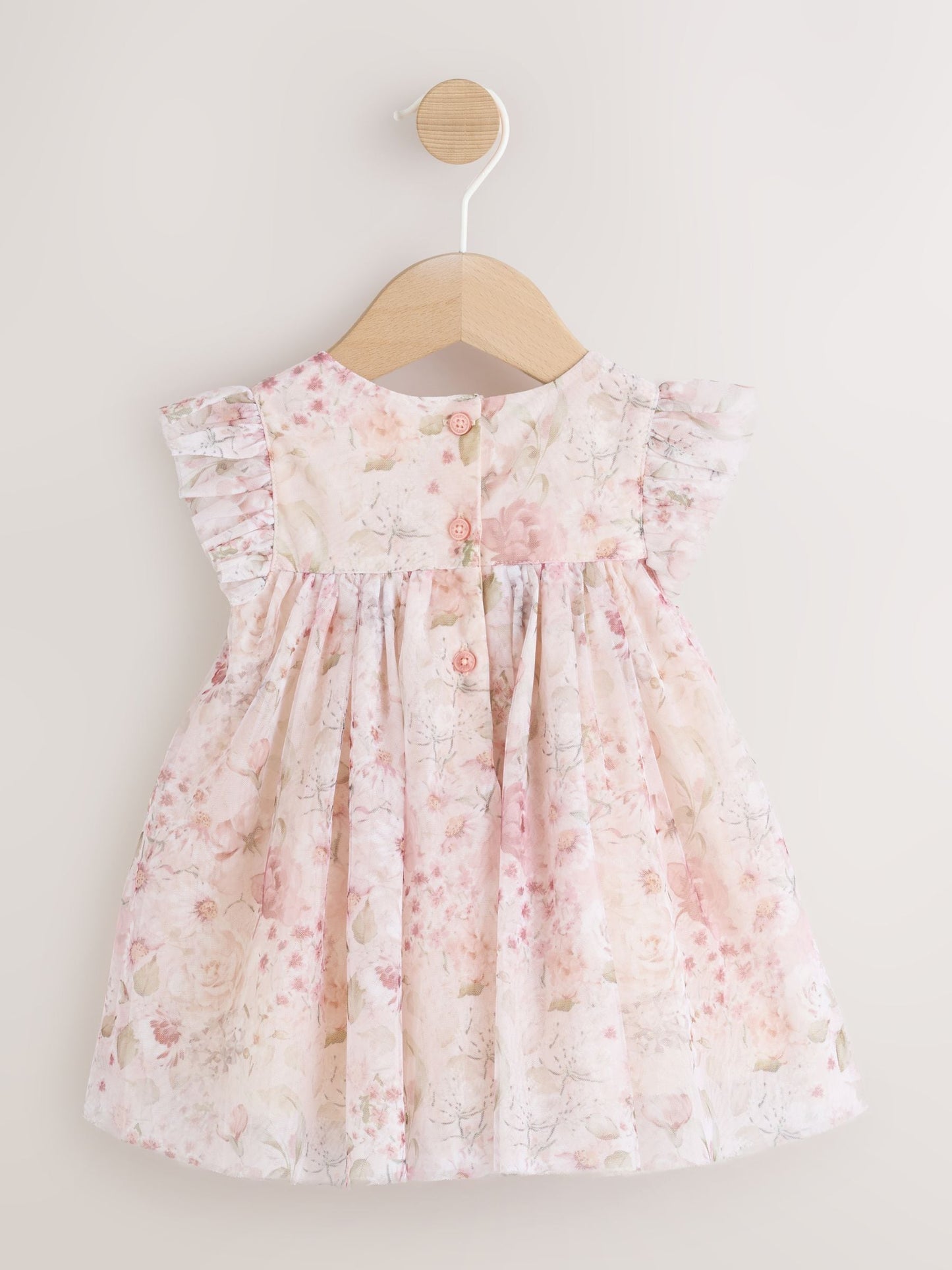 Pink Floral Baby Mesh Dress (0mths-2yrs) image 2