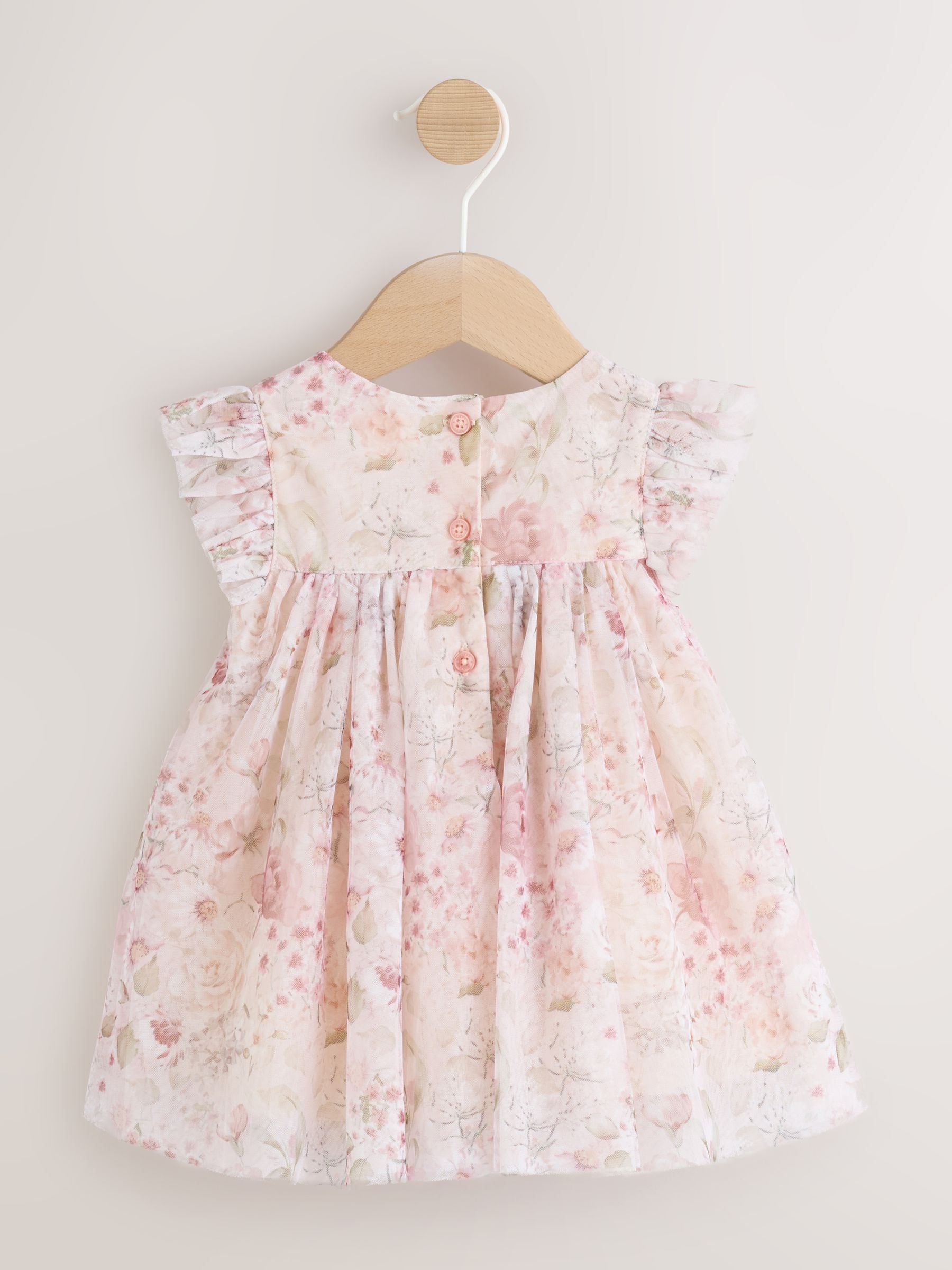 Pink Floral Baby Mesh Dress (0mths-2yrs) image 2