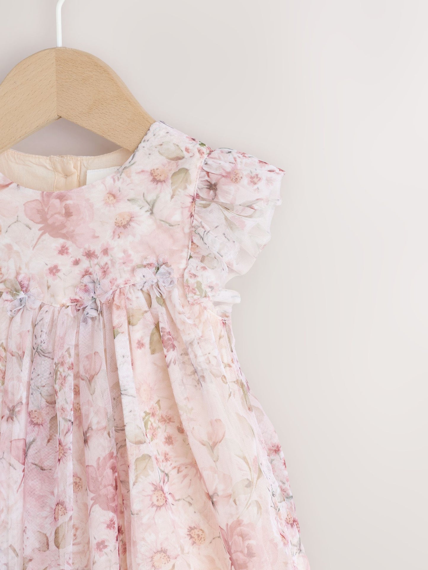 Pink Floral Baby Mesh Dress (0mths-2yrs) image 5
