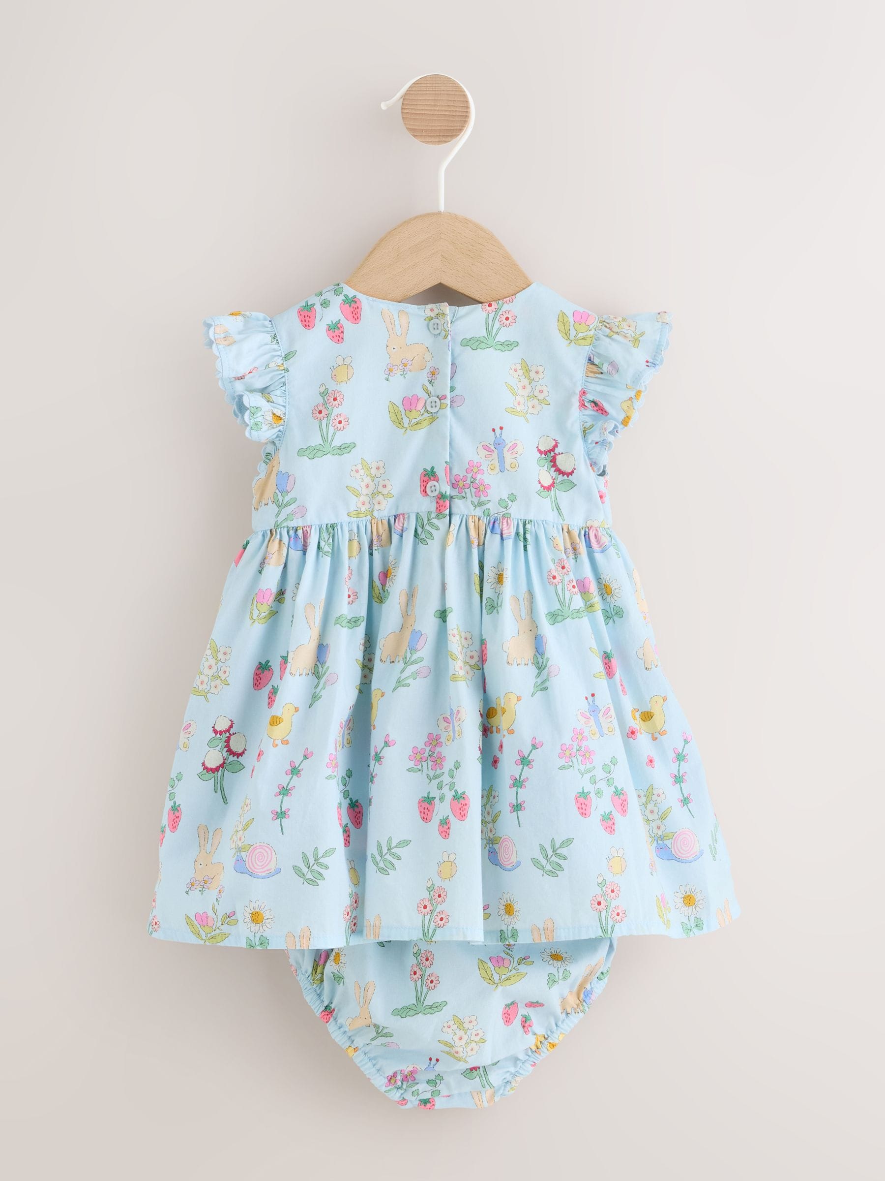 Blue Woven Baby Dress and Knickers Set 2 Piece (0mths-2yrs) image 7