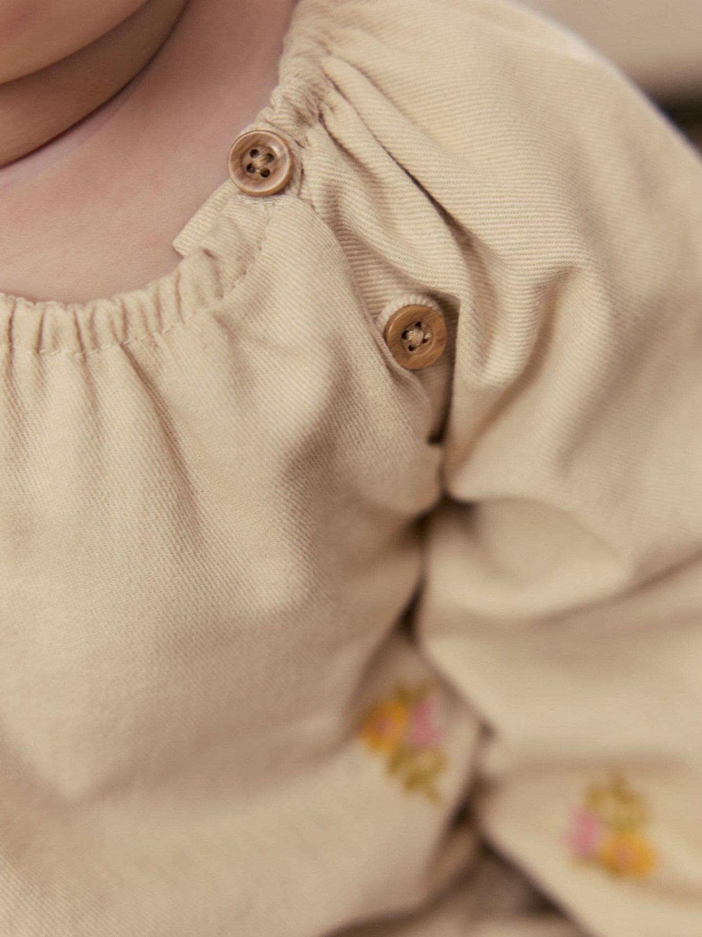 Cream Floral Baby Dress and Gilet Set 2 Piece (0mths-2yrs) image 4