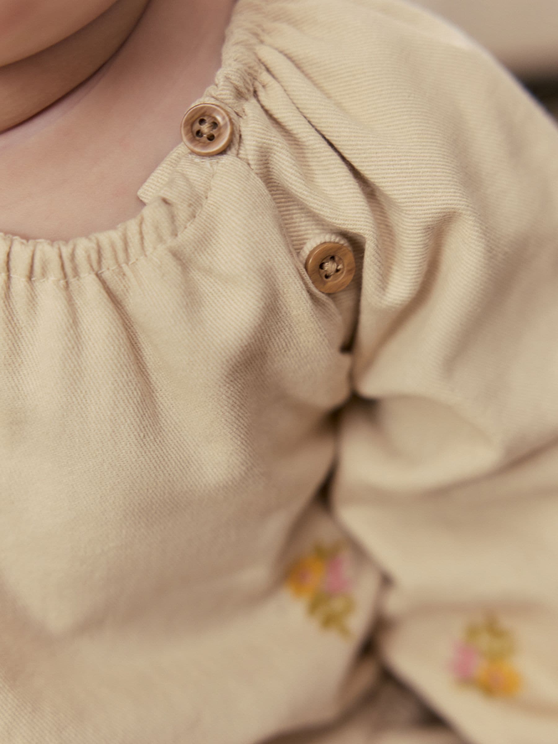 Cream Floral Baby Dress and Gilet Set 2 Piece (0mths-2yrs) image 4