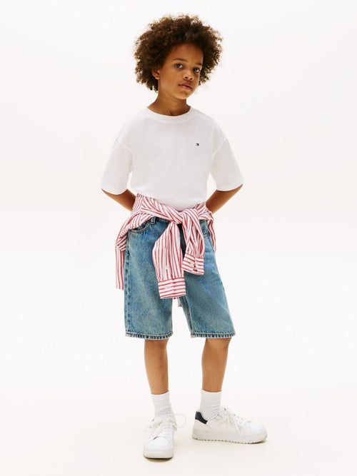 Tommy Hilfiger White Flag Embroidery Crew Neck T-Shirt image 1