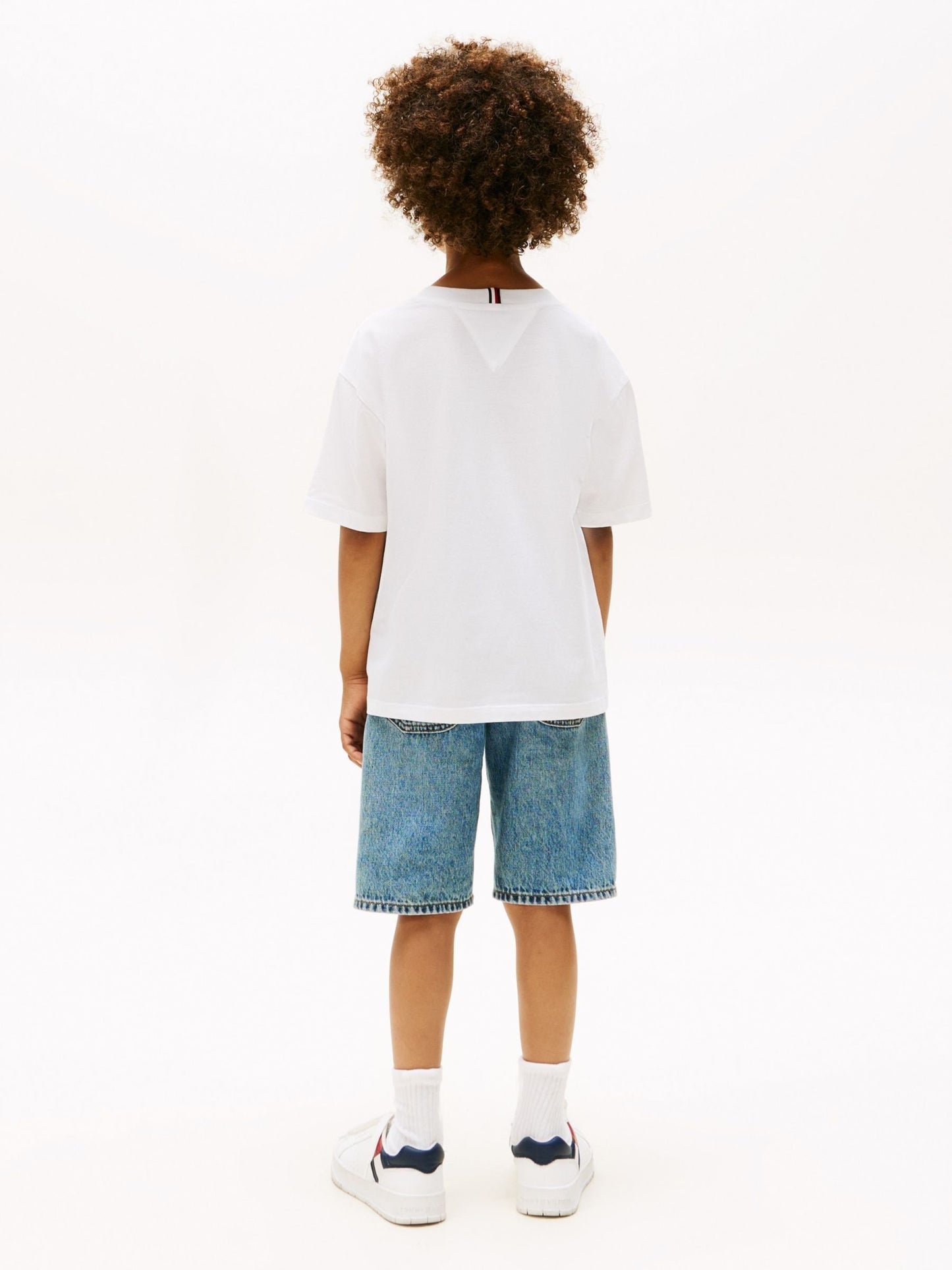 Tommy Hilfiger White Flag Embroidery Crew Neck T-Shirt image 2