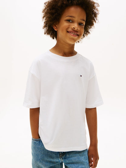 Tommy Hilfiger White Flag Embroidery Crew Neck T-Shirt image 3