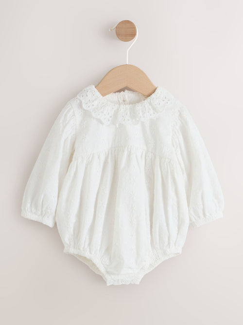White Baby Bloomer Romper (0mths-2yrs) image 1