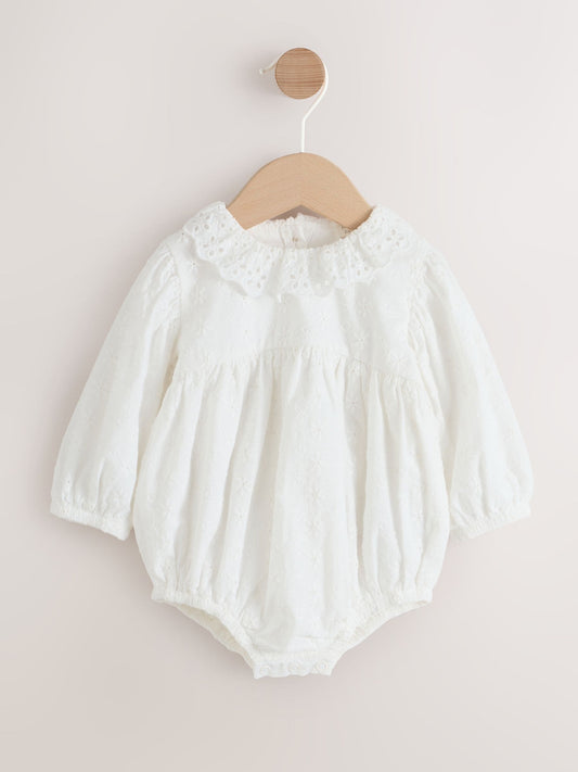 White Baby Bloomer Romper (0mths-2yrs) image 1