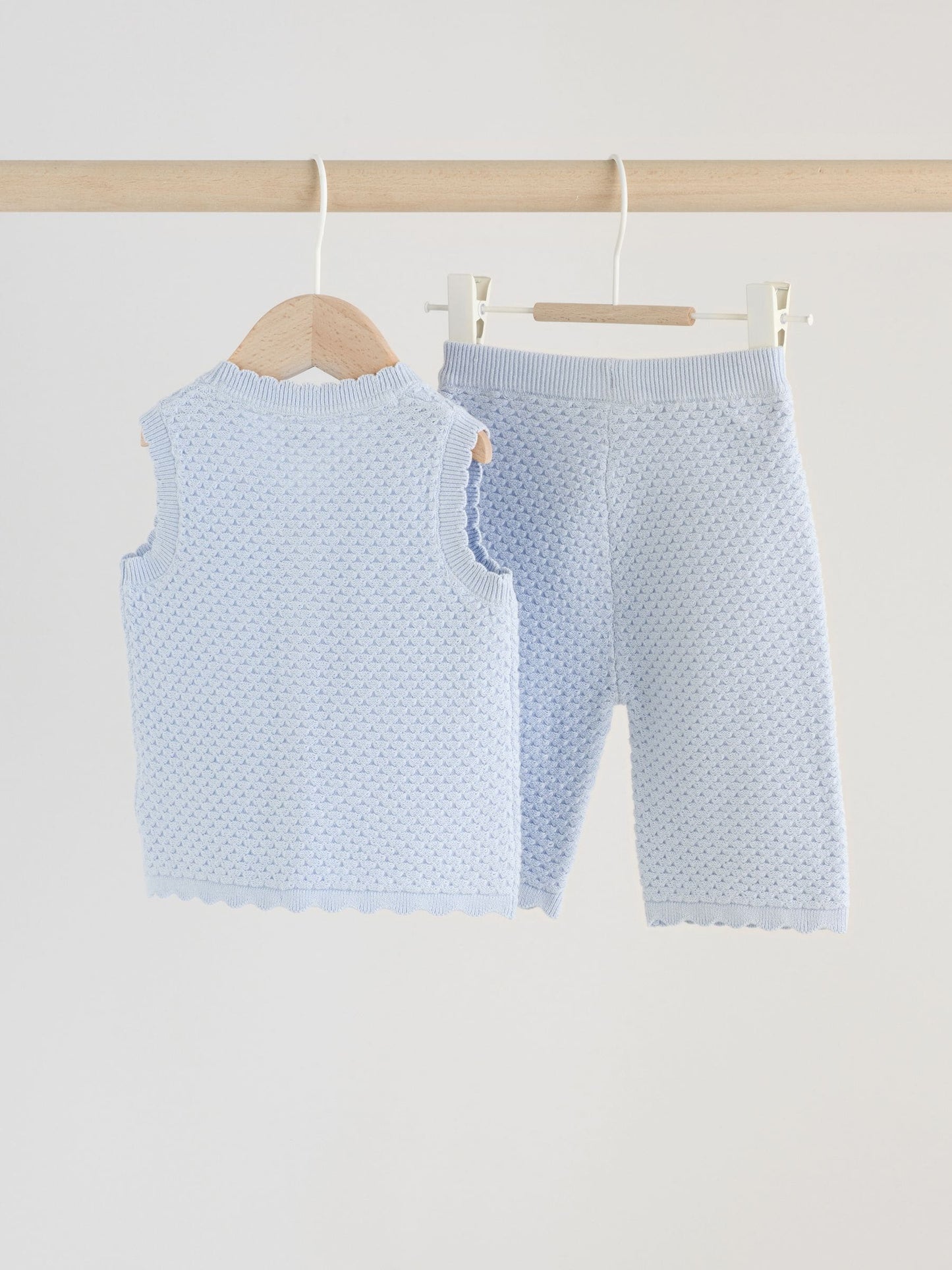Blue Baby Knitted Top and Leggings Set 2 Piece (0mths-2yrs) image 2